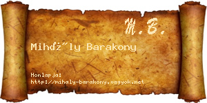Mihály Barakony névjegykártya